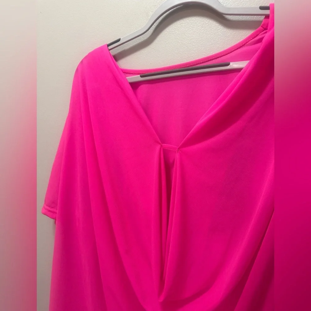 Pink Drape Neck Top - Picture 2 of 4